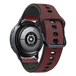 Bracelet en PU 22mm, texture litchi, réglable, sangle à trous multiples, marron foncé pour votre Huawei Watch GT3 46mm/GT Runner