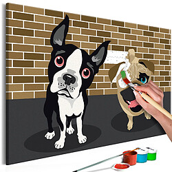 Decoshop26 Tableau à peindre soi-même peinture par numéros motif Chiens adorables 60x40 cm TPN110047