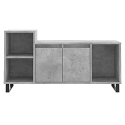 Maison Chic Meuble TV scandinave - Banc TV pour salon Gris béton 100x35x55 cm Bois d'ingénierie -MN21965 pas cher