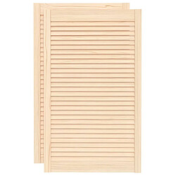 vidaXL Portes d'armoire à persiennes 2 pcs 99,3x59,4 cm pin massif