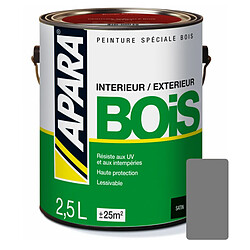 Peinture Bois Satin - APARA-2.5 litres-Gris Anthracite (proche RAL 7037)