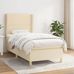 vidaXL Sommier à lattes de lit avec matelas Crème 80x200 cm Tissu