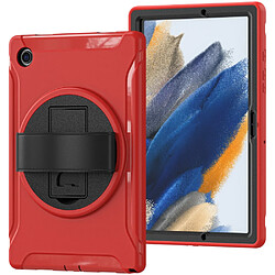 Coque en silicone avec béquille rotative rouge pour votre Samsung Galaxy Tab A8 10.5 (2021) X200/X205