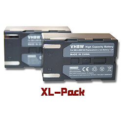 Vhbw Set de 2 batteries 1200mAh pour caméscope Samsung VP-D351, VP-D351i, VP-D352, VP-D352i, VP-D353, VP-D353i remplace SB-LSM160/SB-LSM80/SB-LSM320