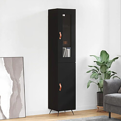 vidaXL Buffet haut Noir 34,5x34x180 cm Bois d'ingénierie