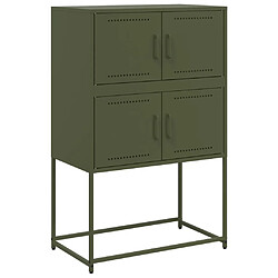 vidaXL Buffet vert olive 68,5x38,5x107 cm acier