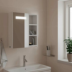 Maison Chic Armoire de salle de bain,Meuble de rangement,Meuble haut à miroir avec LED blanc 45x13x52 cm -GKD805422