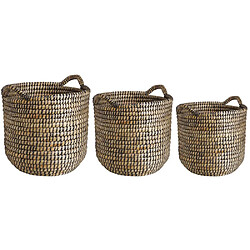 Avis Aubry Gaspard Cache-pots ronds en jonc (lot de 3).