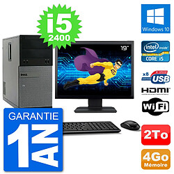 PC Dell 3010 MT Ecran 19" i5-2400 RAM 4Go Disque Dur 2To HDMI Windows 10 Wifi - Occasion