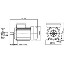 vidaXL Moteur monophasé Aluminium 2,2kW/3 CH 2 pôles 2800 tr/min pas cher