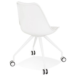 Acheter Alterego Chaise de bureau sur roulettes 'SKIN' blanche avec structure en métal blanc