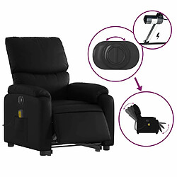 Maison Chic Fauteuil Relax pour salon, Fauteuil inclinable de massage électrique noir similicuir -GKD79945 pas cher