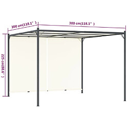 vidaXL Pergola avec toit réglable Crème Blanc 3x3 m Acier pas cher