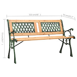 vidaXL Banc de jardin 122 cm fonte et bois de sapin massif pas cher