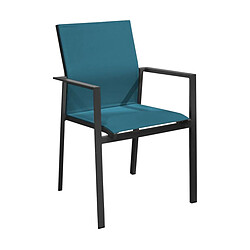 Proloisirs Fauteuil de jardin empilable Delia graphite, bleu.