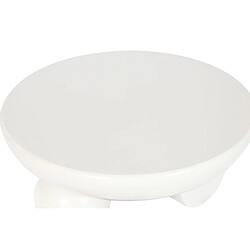 Pegane Table basse, table de salon ronde en bois coloris blanc - diamètre 80 x Hauteur 37 cm pas cher