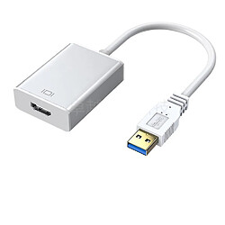 Universal Adaptateur USB 3.0 vers HDMI, 1080P Full HD vidéo audio multiécran pour PC portable (argent)