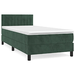 vidaXL Sommier à lattes de lit avec matelas Vert foncé 90x200 cm