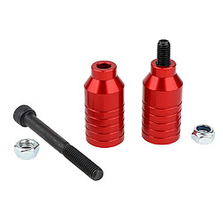 Avis 2pcs Scooter Stunt Pegs Set Alloy Scooter Chevilles et Essieux 55mm + 70mm Rouge