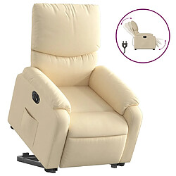 vidaXL Fauteuil inclinable électrique crème tissu