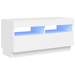 Maison Chic Meubles TV avec lumières LED - Banc TV pour salon blanc 80x35x40 cm -MN81538