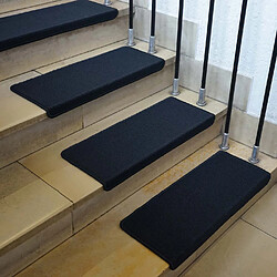 Decoshop26 Lot de 15 tapis d'escalier protection d'escalier antidérapant 65x25cm rectangulaire noir-anthracite 04_0000019