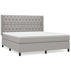 Maison Chic Lit Adulte - Lit simple Lit à sommier tapissier avec matelas moelleux - Meuble de Chambre - Gris clair 160x200cm Tissu -MN79683