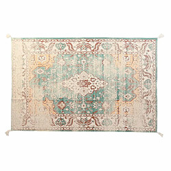 Tapis DKD Home Decor Finition vieillie Bleu Coton Arabe Frange (120 x 180 x 1 cm)