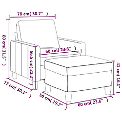 vidaXL Fauteuil avec repose-pied Crème 60 cm Similicuir pas cher