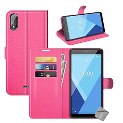 Htdmobiles Housse etui portefeuille avec coque intérieure en silicone pour Wiko Y51 + film ecran - ROSE