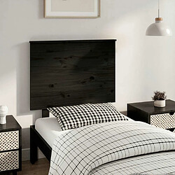 Maison Chic Tête de lit scandinave,Meuble de chambre Noir 79x6x82,5 cm Bois massif de pin -MN74077