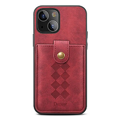 Coque en TPU + PU détachable 2-en-1, hybride avec porte-cartes rouge pour votre Apple iPhone 13 mini 5.4 pouces