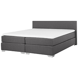 Beliani Lit boxspring en tissu gris 180x200 cm PRESIDENT