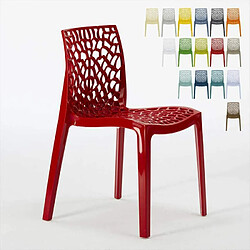 22 Chaises Gruvyer Grand Soleil nid d'abeille colorées promo prix stock, Couleur: Rouge