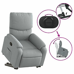 Maison Chic Fauteuil Relax pour salon, Fauteuil inclinable Gris clair Tissu -GKD41791 pas cher