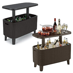 Table bar 2en1 glaciére réfrigérateur Keter Outdoor Bevy Cool Bar Marron pas cher