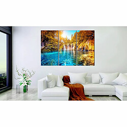 Paris Prix Tableau Imprimé Waterfalls of Sunny Forest 60 x 90 cm