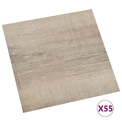 vidaXL Dalles de plancher autoadhésives 55 pcs PVC 5,11 m² taupe