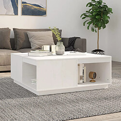 vidaXL Table basse Blanc 100x101x40,5 cm Bois massif de pin