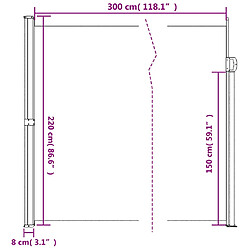 vidaXL Auvent latéral rétractable crème 220x300 cm pas cher