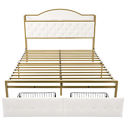 Acheter ComfortXL Lit Double 180 X 200 Avec Structure De Lit à Lattes En Métal, Couleur Beige Clair (sans Matelas)