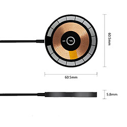 Chargeur sans fil magnétique à interface Type-C et USB 2-en-1 15W Chargeur rapide sans fil pour iPhone 12/13/14