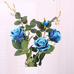 Avis Rose Artificielle Réaliste Fleur De Soie Bleu Décoration Maison De Mariage De Partie