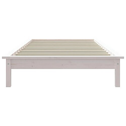 Acheter vidaXL Cadre de lit sans matelas blanc bois massif