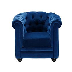 Vente-Unique Fauteuil CHESTERFIELD - Velours bleu roi