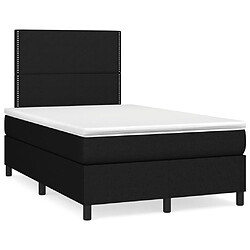 Maison Chic Lit adulte- Lit + matelas + LED,Sommier à lattes de lit matelas et LED noir 120x190 cm tissu -GKD22933