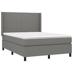 Avis Maison Chic Lit Adulte - Lit simple Lit à sommier tapissier avec matelas moelleux - Meuble de Chambre - Gris foncé 140x190cm Tissu -MN81279