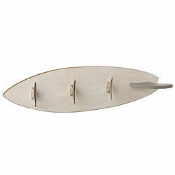 Paris Prix Patère Murale en Bois Surf 66cm Beige & Argent