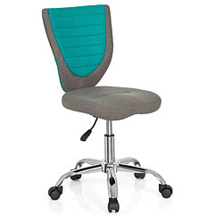 Chaise de bureau enfant / Siège de bureau enfant KIDDY COMFORT tissu gris/turquoise hjh OFFICE