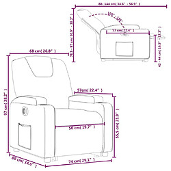 vidaXL Fauteuil inclinable électrique crème similicuir pas cher